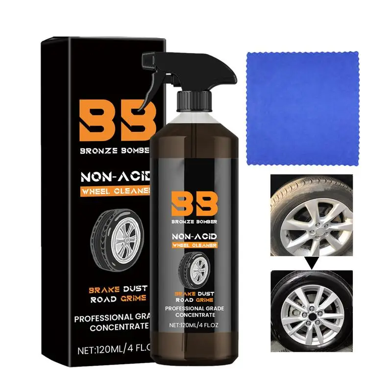 

Wheel Cleaner Rim Car Cleaner 120ml Car Wash Wheel Cleaning Spray Brake Dust Remover No Scrub Cleaner Spray For Cars Motorcycles