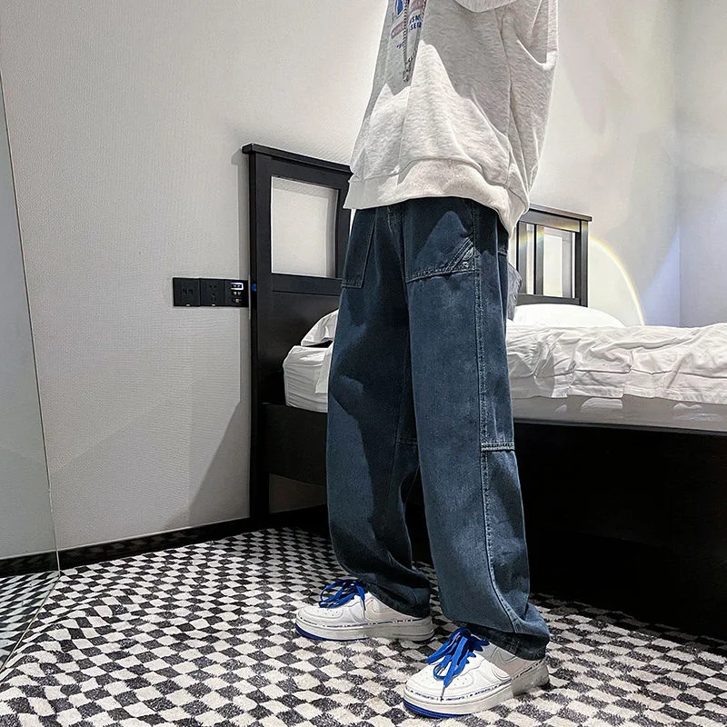 Blue Jeans Men‘s Oversize Hiphop Street Loose Wide-leg Straight Pants Casual Slim Washed Stitching Pocket Design Denim Trousers
Blue Jeans Men‘s Oversize Hiphop Street Loose Wide-leg Straight Pants Casual Slim Washed Stitching Pocket Design Denim Trousers