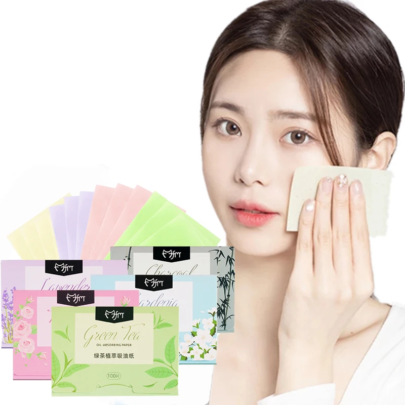 

500pcs Facial Absorbent Paper Face Wipes Matcha Anti-grease Paper Oil Absorbing Sheets Cosmetics Makeup Facial Cleaning Tools