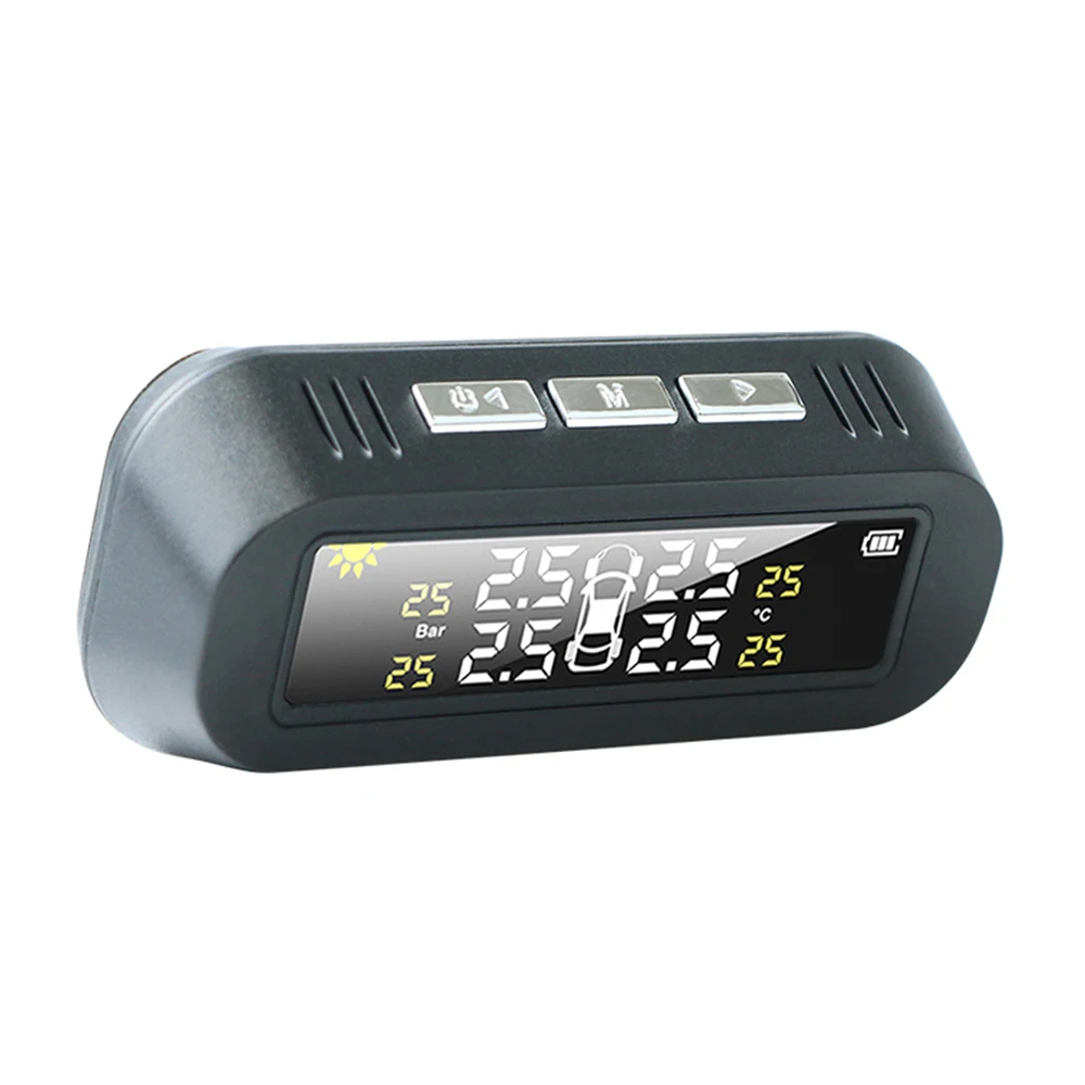 

LCD Display Solar Charge Tire Pressure Monitoring System Wireless Solar Power TPMS Auto Security Alarm Systems Tyre Pressure