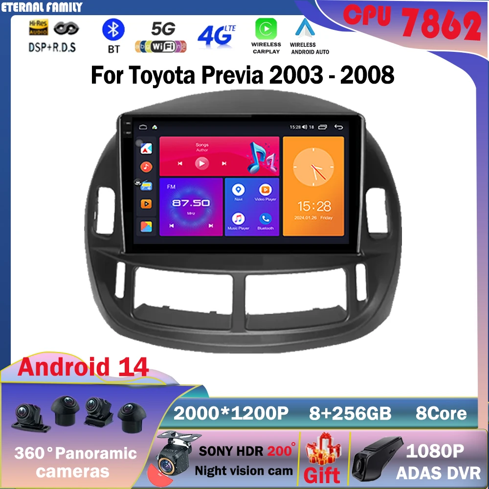 Android 14 Car For Toyota Previa ESTIMA ACR30 Tarago 2002 - 2006 QLED Stereo Radio Multimedia Player Head Unit GPS 4G BT Carplay
Android 14 Car For Toyota Previa ESTIMA ACR30 Tarago 2002 - 2006 QLED Stereo Radio Multimedia Player Head Unit GPS 4G BT Carplay