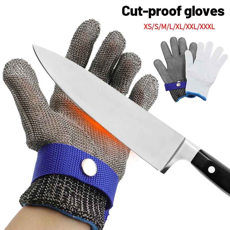 

Stainless Steel Cut Resistant Glove Mesh Metal Glove Food Grade for Kitchen Cooking Woodworking Carving Butcher Meat Cutting