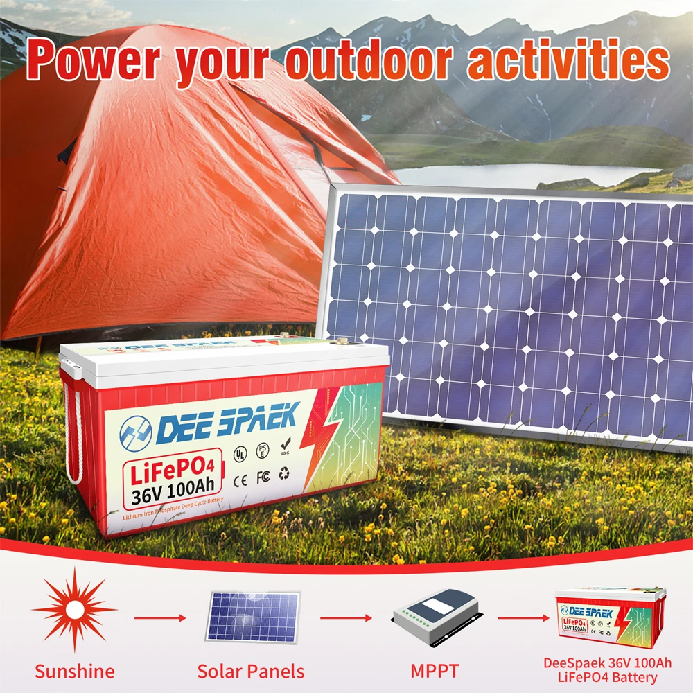 DEESPAEK 38.4V 100Ah 3840WH LiFePO4 Battery For RV Campers Marine Golf Carts 36V 100A BMS Deep Cycles Energy Storage Batteries
DEESPAEK 38.4V 100Ah 3840WH LiFePO4 Battery For RV Campers Marine Golf Carts 36V 100A BMS Deep Cycles Energy Storage Batteries