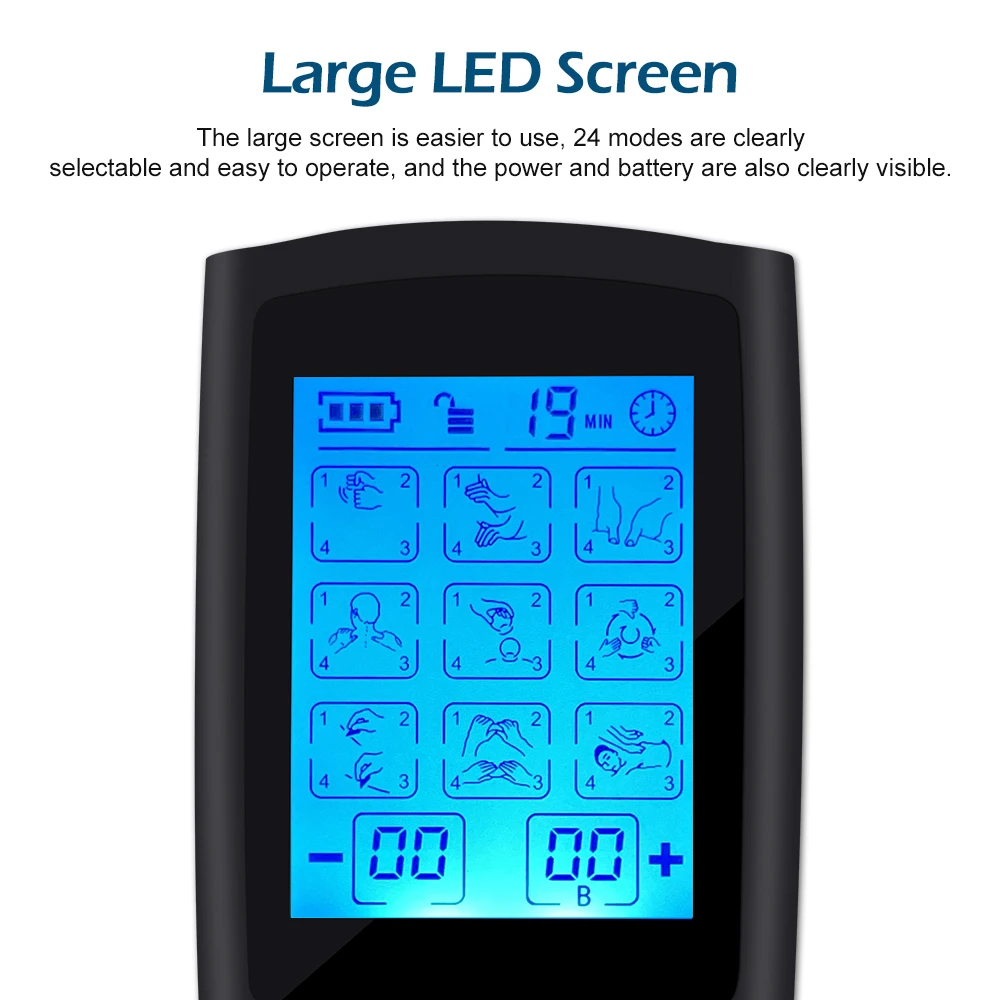 Unité des dizaines 36 modes 20 intensité masseur de stimulation électrique thérapie EMS musculaire soulagement de la douleur écran LCD léger et réglable 4