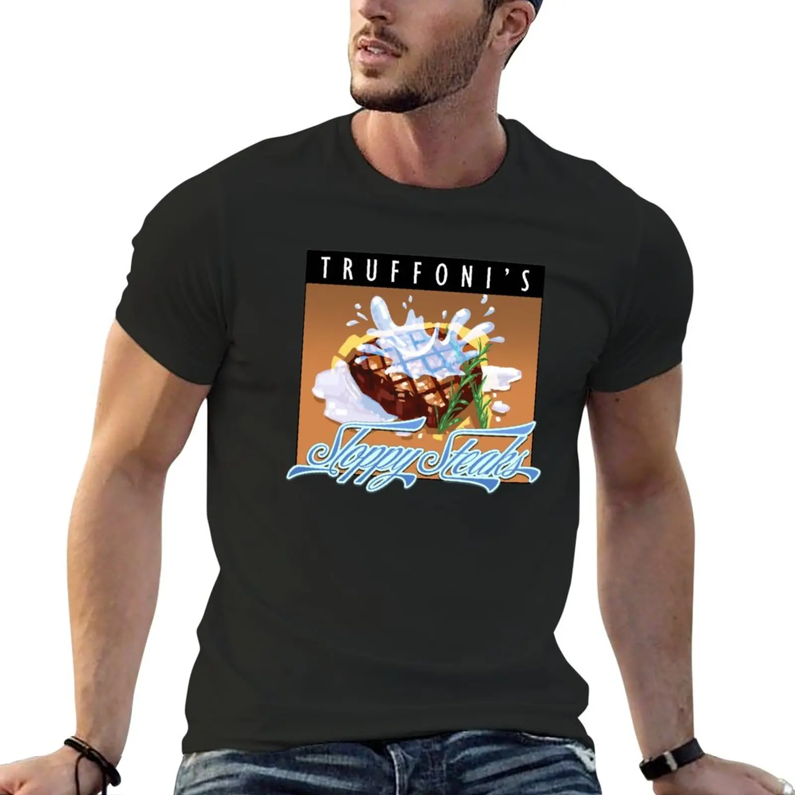 New Truffoni's Sloppy Steaks T-Shirt anime vintage clothes graphics t shirt workout shirts for men
New Truffoni's Sloppy Steaks T-Shirt anime vintage clothes graphics t shirt workout shirts for men