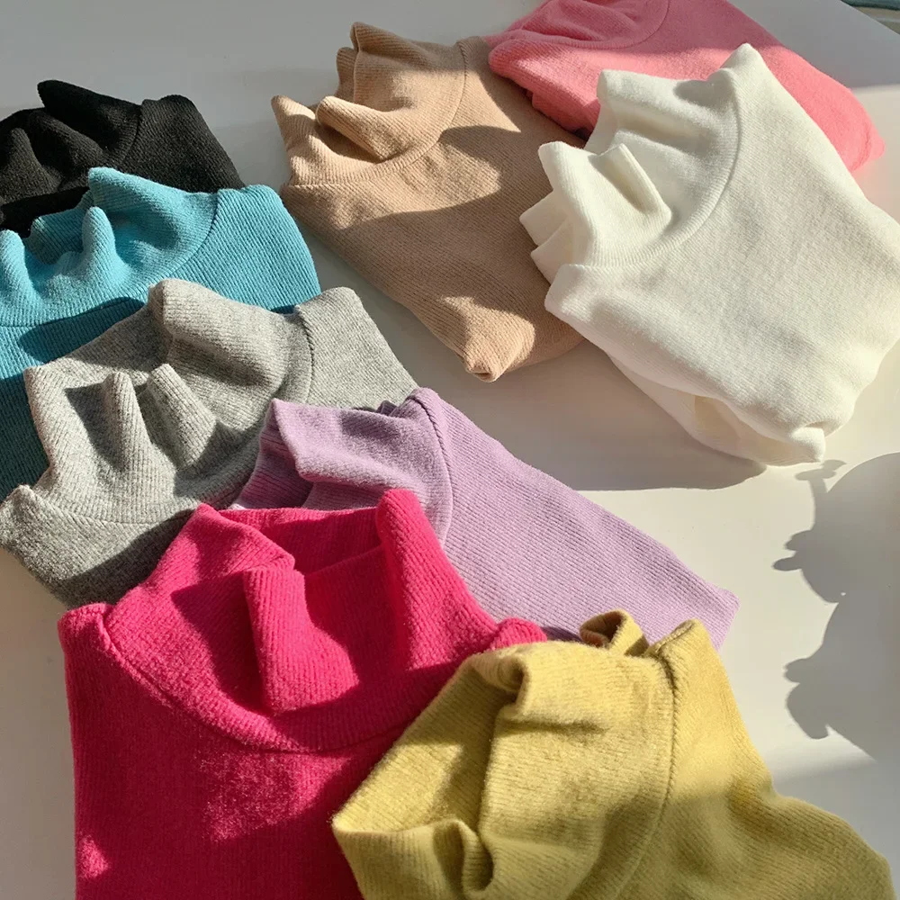 Autumn and winter children's thickened semi-high collar boys and girls solid color base shirt thickened long sleeve T-shirt
Autumn and winter children's thickened semi-high collar boys and girls solid color base shirt thickened long sleeve T-shirt