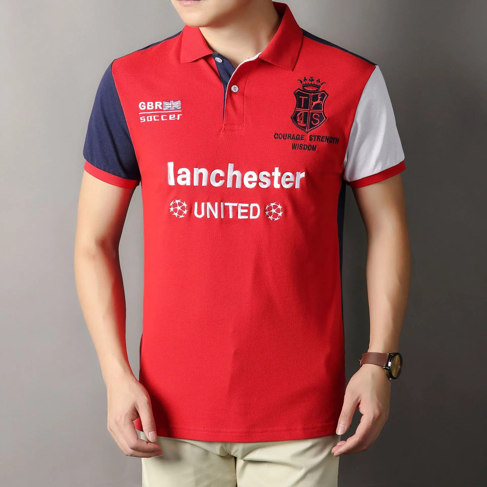 

The Premier League in The UK MANCHESTER New Polo Shirt Men's Short Sleeve Fashion Casual Sports Contrast Cotton Football Fans