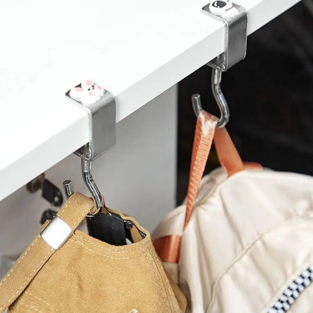 

Adjustable Rotatable Removable Table Edge Hooks Metal Desktop Hooks for School Office Student Bag Water Bottle Hanging Hooks