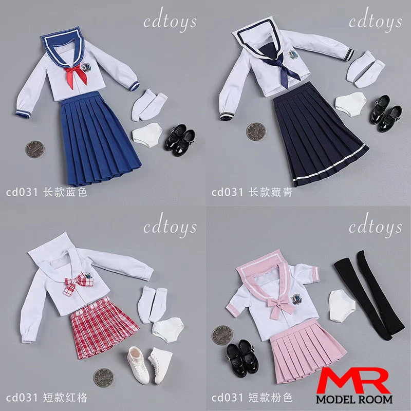 

CDtoys CD031 1/6 Scale School Uniform JK Skirt Female Sailor Suit Clothes Model Fit 12'' Soldier Action Figure Body Doll