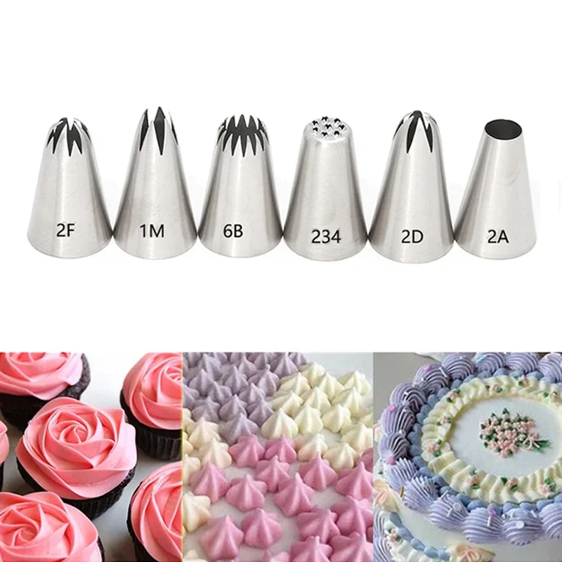 

1M 2D 2A 2F 6B 234# Rose Pastry Nozzles Cake Decorating Tools Flower Icing Piping Nozzle Cookies Cream Cupcake Baking Tips