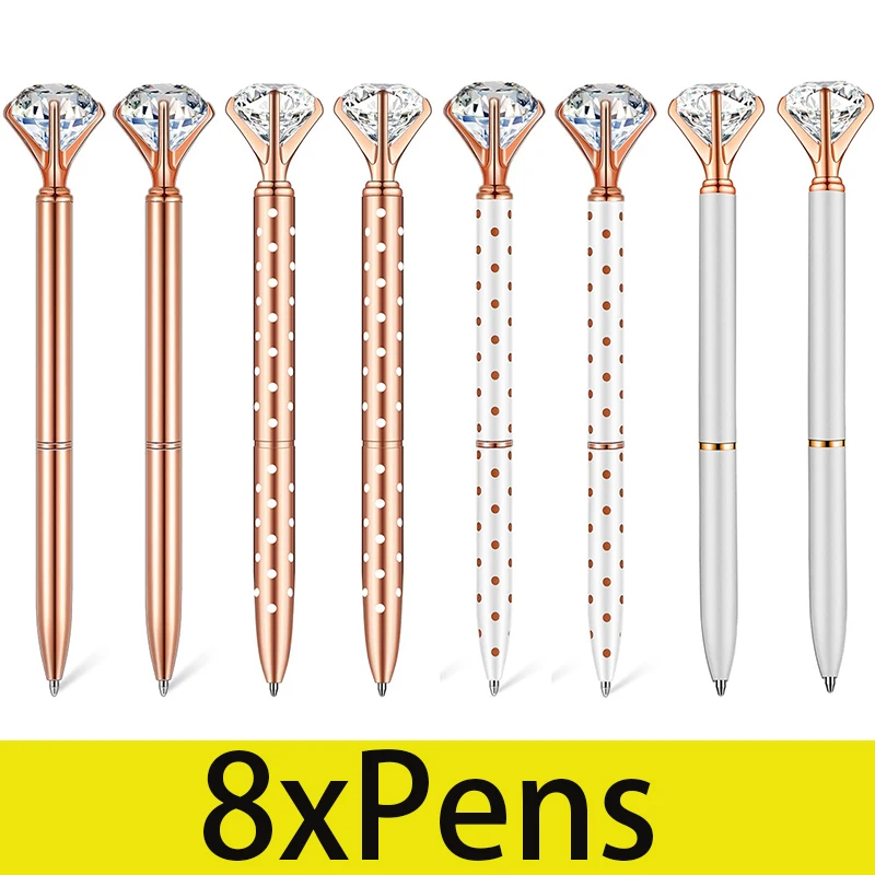 8Pcs Diamond Pens with Crystal Diamond Ballpoint Pen Bling Metal Ballpoint Pen for Offices School Weeding Party
8Pcs Diamond Pens with Crystal Diamond Ballpoint Pen Bling Metal Ballpoint Pen for Offices School Weeding Party