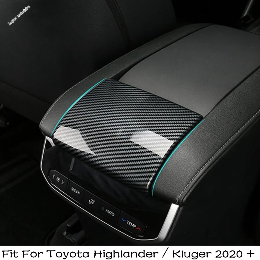 

Car Armrest Box Panel Decoration Molding Cover Trim For Toyota Highlander / Kluger 2020 - 2023 Carbon Fiber Style Accessories
