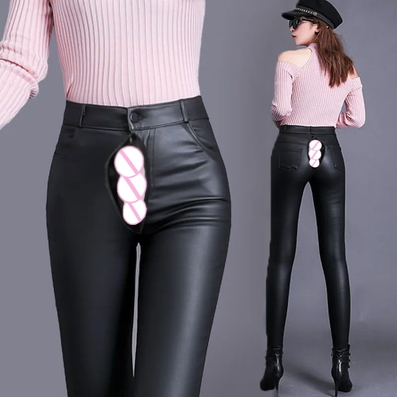 

Женские невидимые уличные сексуальные брюки с открытой промежностью женские брюки из искусственной кожи с высокой талией персиковые леггинсы с эффектом пуш-ап сексуальные брюки