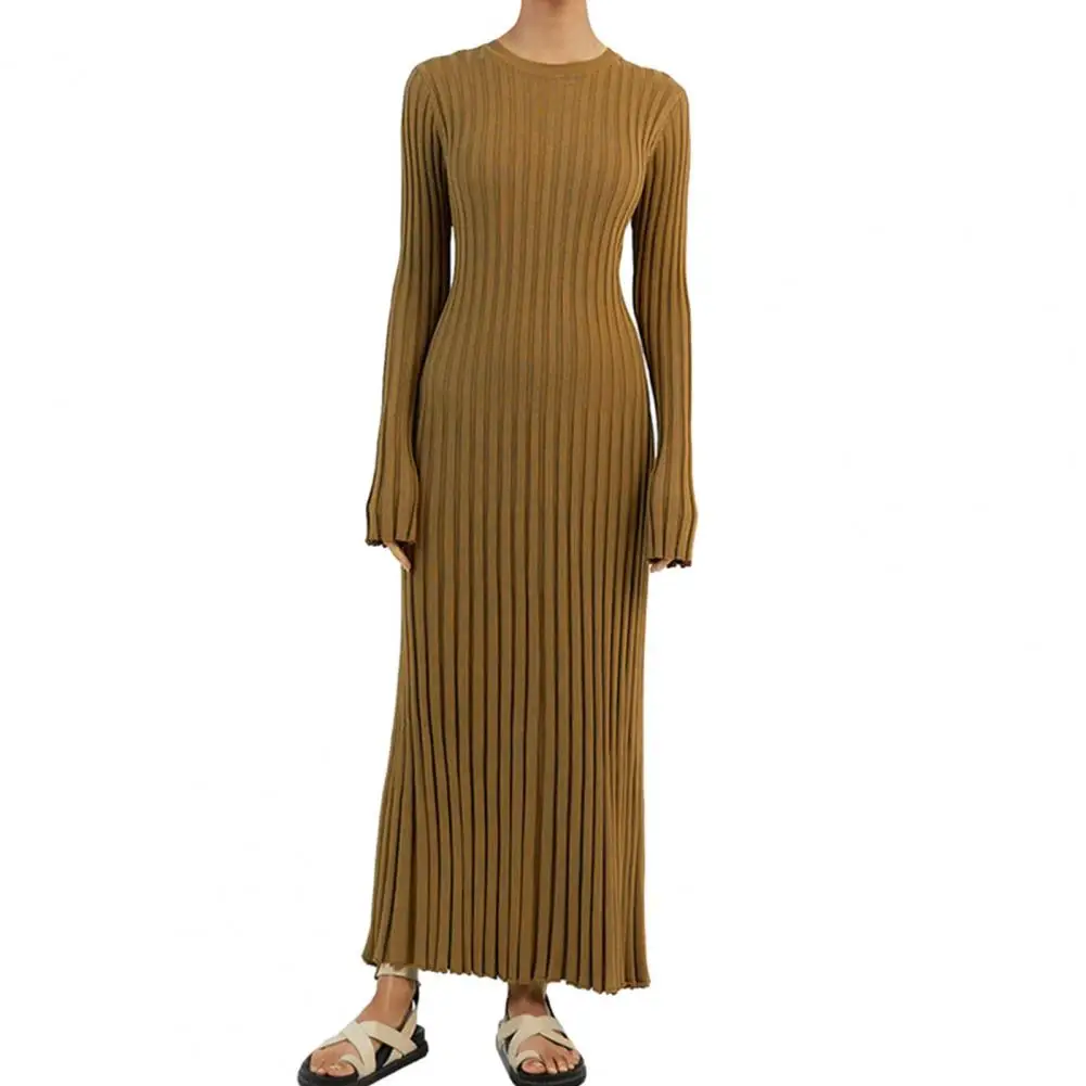 Women Knitting Dress Solid Color O-neck Long Sleeve Waist Tight Maxi Dresses Ribbed Slim Fit Long Dress S-L
Women Knitting Dress Solid Color O-neck Long Sleeve Waist Tight Maxi Dresses Ribbed Slim Fit Long Dress S-L