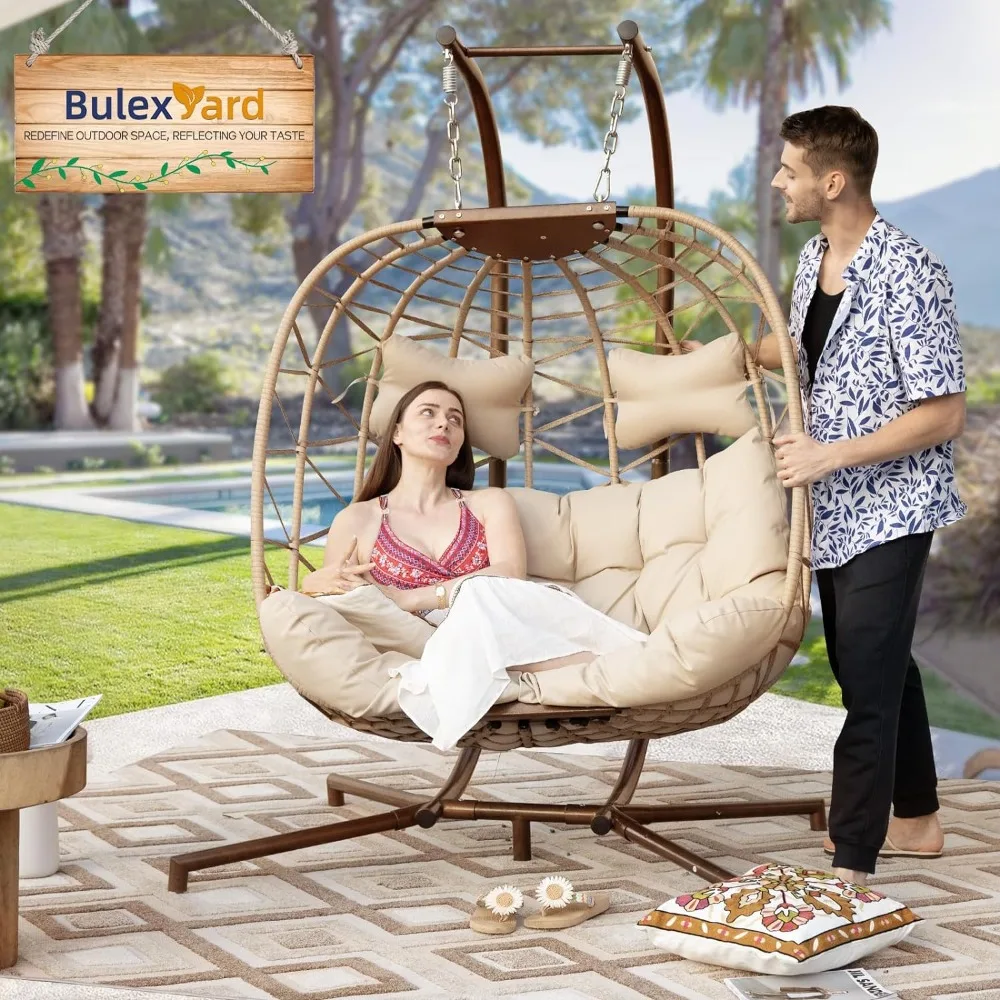 BULEXYARD Indoor Outdoor Oversized Double Hanging Egg Chair with Stand, Foldable Large 2 Person Swing Chair
BULEXYARD Indoor Outdoor Oversized Double Hanging Egg Chair with Stand, Foldable Large 2 Person Swing Chair