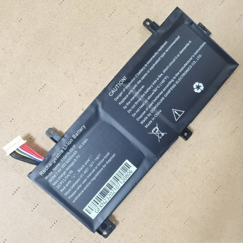 

New 115470-2S1P Laptop Battery 7.6V 45.6Wh 6000mAh 11-pin 11-wire For 2ICP11/54/70 Computer Tablet PC