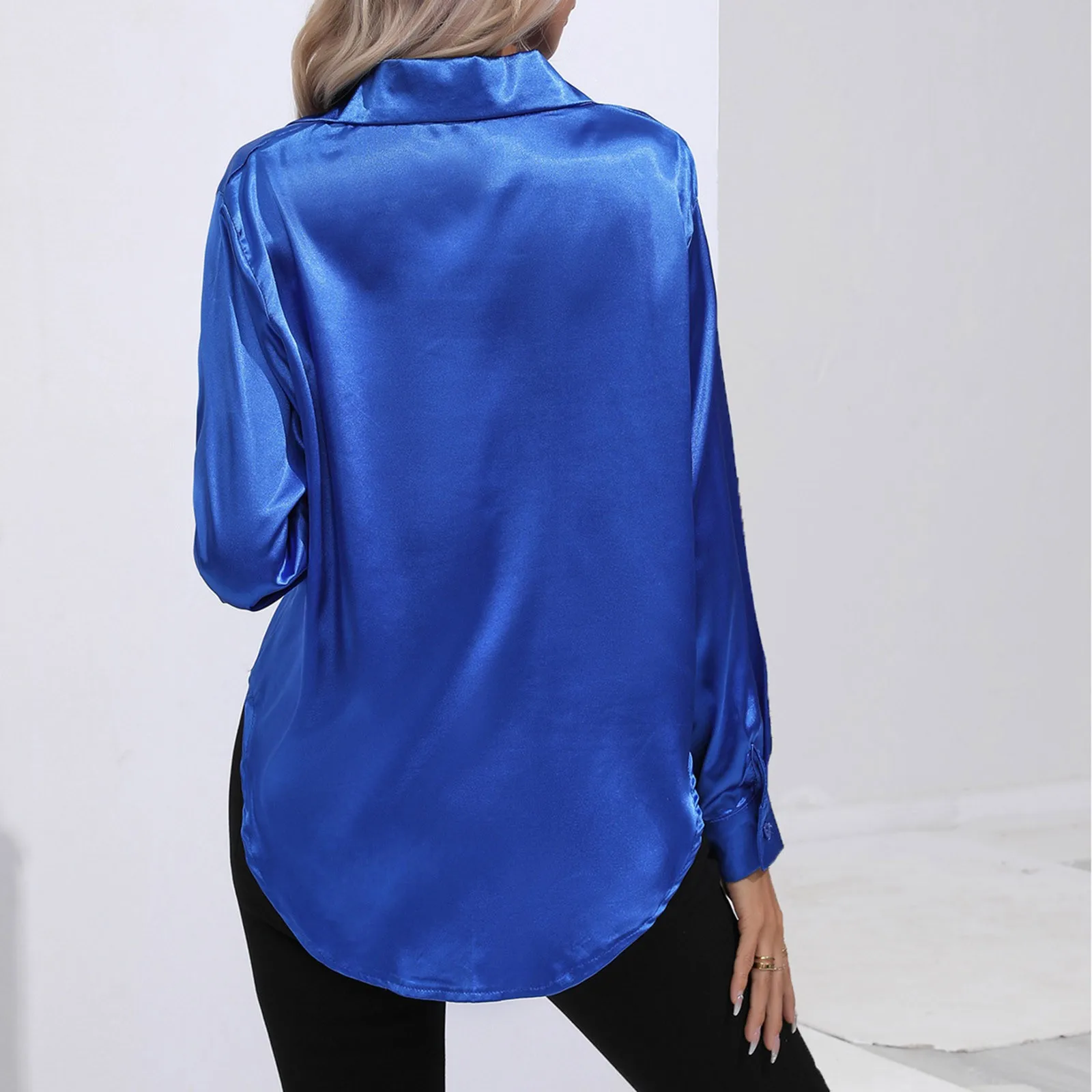 Women's Satin Shirts Solid Color Basic Casual Blouses Elegance Long Sleeve Lapel Button Up Office Top 2024 Luxury Femal Clothing Women's Satin Shirts Solid Color Basic Casual Blouses Elegance Long Sleeve Lapel Button Up Office Top 2024 Luxury Femal Clothing