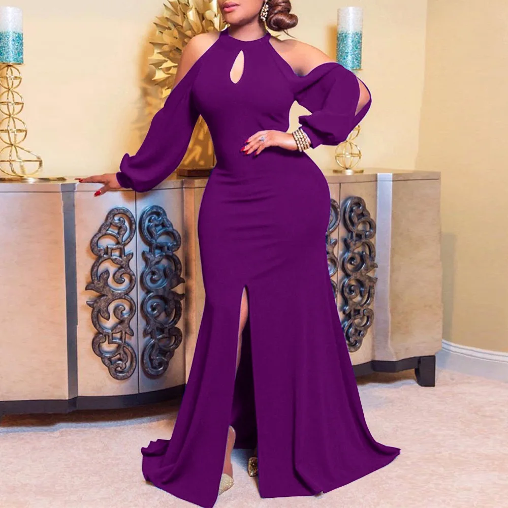 Elegant Long Dresses for Women Round Neck Cold Shoulder High Wasited Front Split Floor Length Sexy Birthday Party Dinner Dress
Elegant Long Dresses for Women Round Neck Cold Shoulder High Wasited Front Split Floor Length Sexy Birthday Party Dinner Dress