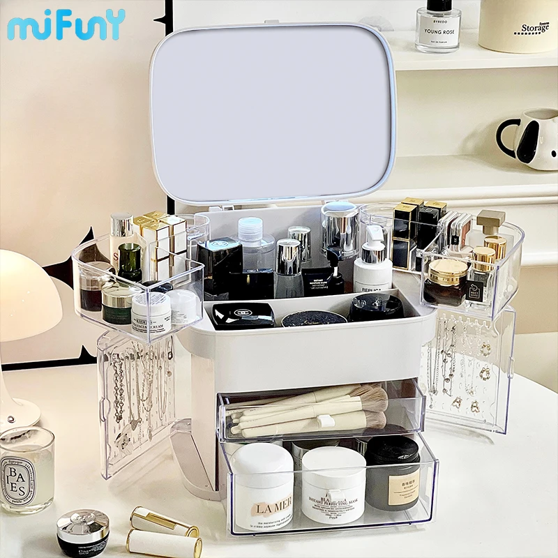MiFuny Cosmetics Storage Boxs Large Capacity Women's Dressing Table Storage Cabinet Transparent Premium Makeup Box with Lights
MiFuny Cosmetics Storage Boxs Large Capacity Women's Dressing Table Storage Cabinet Transparent Premium Makeup Box with Lights