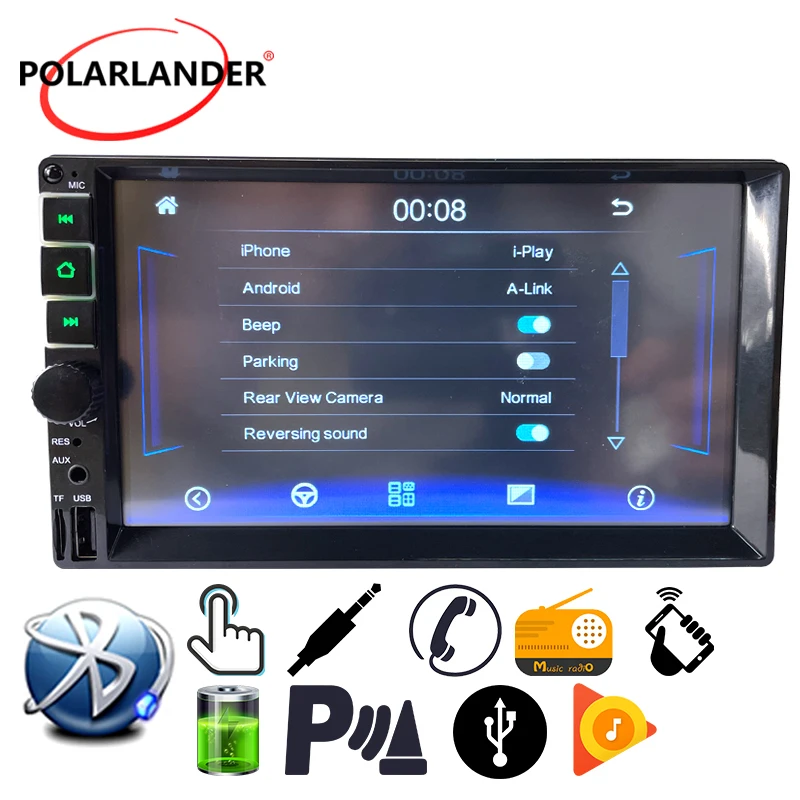 Car Radio 7'' 2 Din Touch Screen Stereo Receiver Bluetooth Microphone Mirror Link Display GPS
Car Radio 7'' 2 Din Touch Screen Stereo Receiver Bluetooth Microphone Mirror Link Display GPS