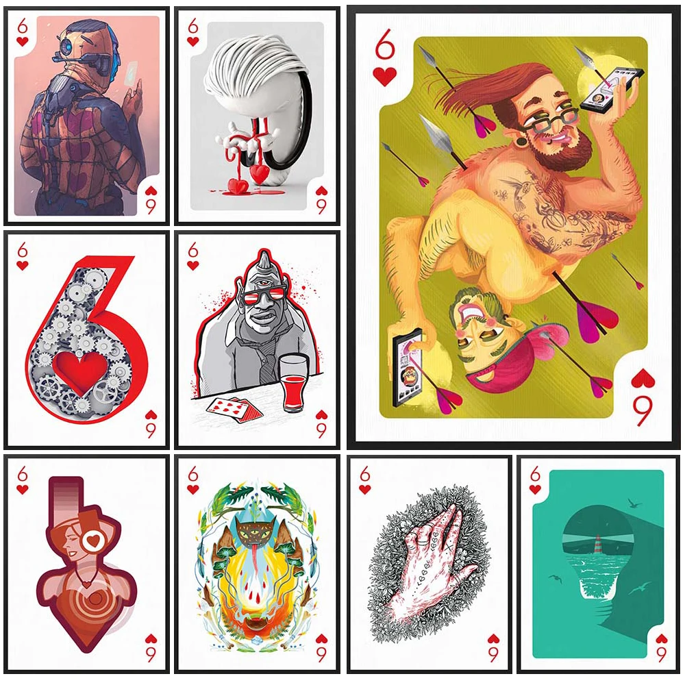 6 Playing Card Hearts Cartoon Poker Wall Pictures For Living Room Nordic Poster Wall Art Canvas Painting Home Decor Unframed
6 Playing Card Hearts Cartoon Poker Wall Pictures For Living Room Nordic Poster Wall Art Canvas Painting Home Decor Unframed