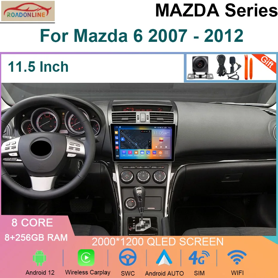 11.5 Inch 2K Screen 8G+256G Carplay For Mazda 6 2007 - 2012 Car Radio Multimedia Video Player Navigation GPS Android 12 4G WIFI
11.5 Inch 2K Screen 8G+256G Carplay For Mazda 6 2007 - 2012 Car Radio Multimedia Video Player Navigation GPS Android 12 4G WIFI