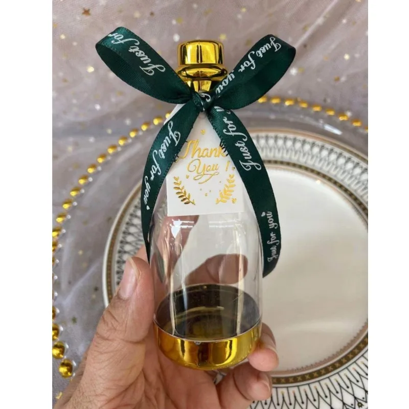 

8PCS Transparent Champagne Bottle Candy Boxes Wedding Party Favors Gift for Guest Candy Chocolate Sweets Box Bags Packaging
