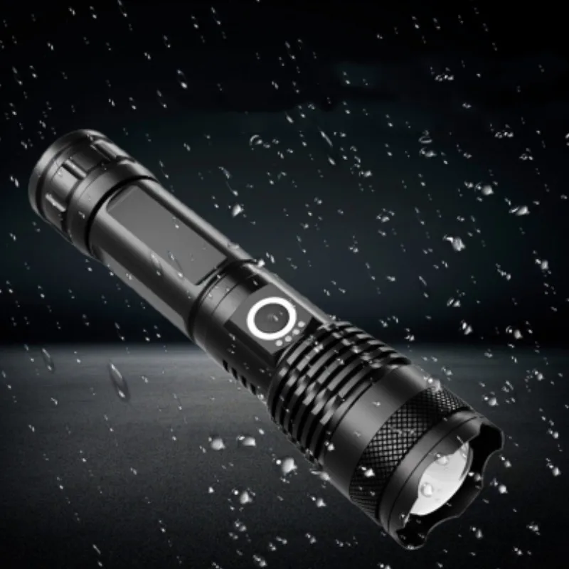 

USB Перезаряжаемый Фонарик P50 светодиодный, супер яркий Перезаряжаемый фонарик с зумом, тактический фонарь для кемпинга с аккумулятором 18650 или 26650