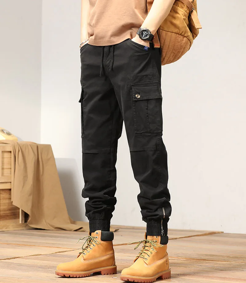 

New Multi-Pockets Cargo Pants Men 97.5% Cotton Slim Fit Joggers Streetwear High Quality Outdoor Hiking Camping Trousers MY999