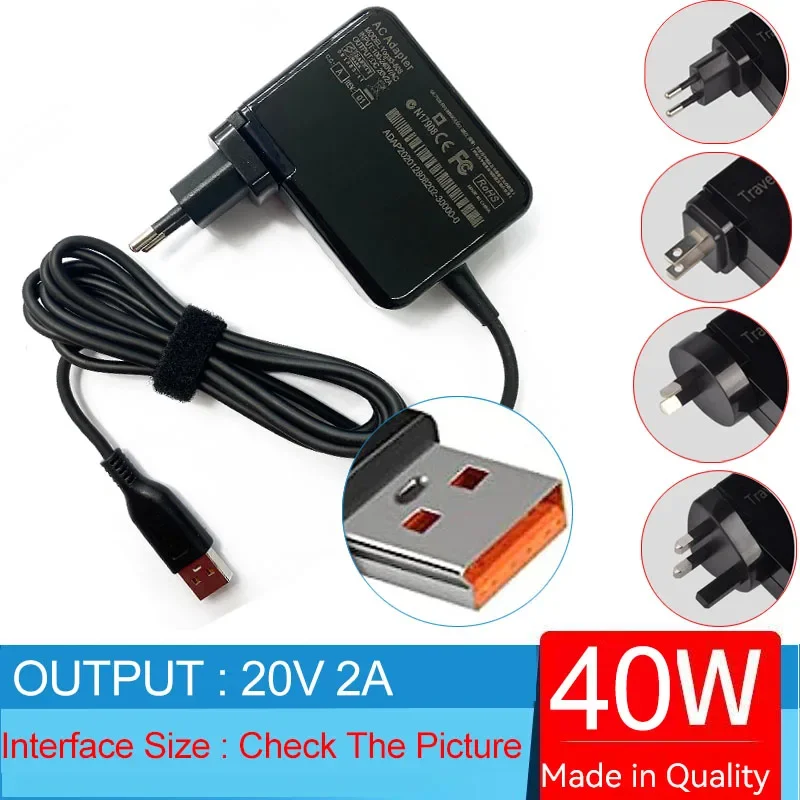 

20V 2A Laptop Ac Adapter Charger For Lenovo Yoga 3 Pro 700 (Only Core i3 i5) 13-5Y70 5Y711 11-5Y10 M5-6Y54 Miix 2-11 ADL40WCF