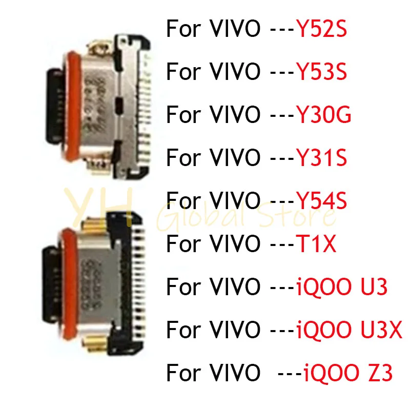 

100PCS For VIVO Y52S Y53S Y30G Y31S Y54S T1X iQOOU3 iQOOU3X iQOOZ3 USB Charging Port Dock Plug Connector Socket