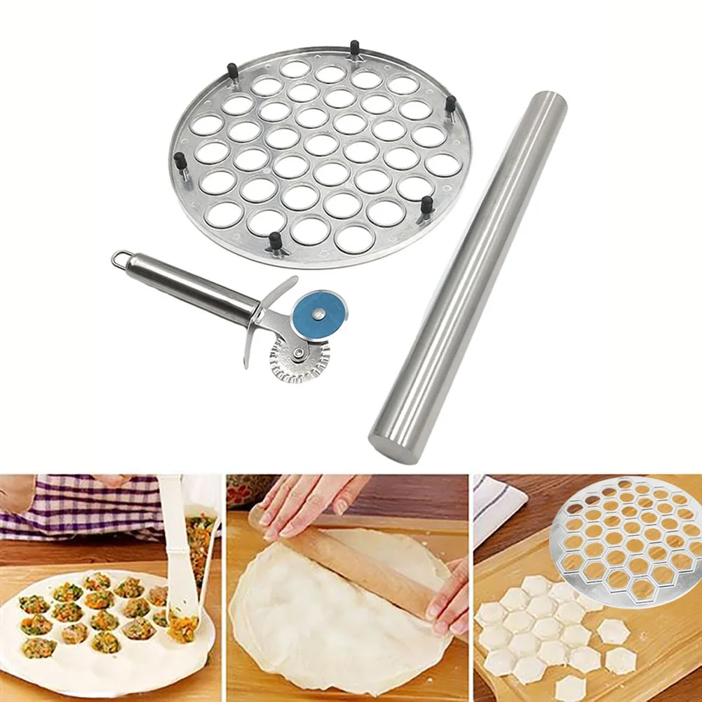 37 Holes Dumpling Mould Maker Ravioli Stainless Steel Mould Cutter Rolling Pin Tool Set Kitchen DIY Dumplings Tool
37 Holes Dumpling Mould Maker Ravioli Stainless Steel Mould Cutter Rolling Pin Tool Set Kitchen DIY Dumplings Tool