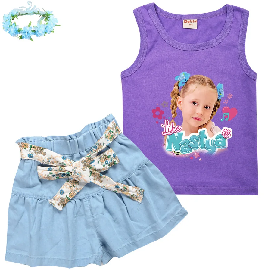 Lovely Like Nastya Costume Kids Summer Sleeveless T-shirt Tops Denim Skirt 2pcs Set Toddler Girls Cotton Outfits Children's Sets
Lovely Like Nastya Costume Kids Summer Sleeveless T-shirt Tops Denim Skirt 2pcs Set Toddler Girls Cotton Outfits Children's Sets