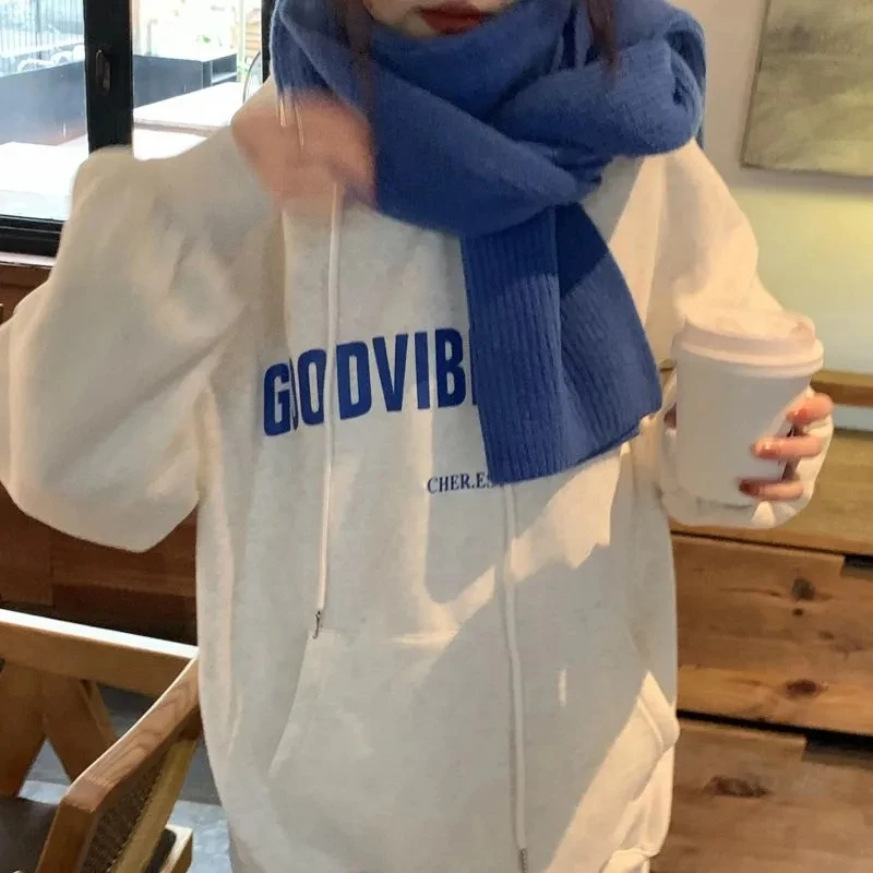 Women's Clothing Korean Fashion Drawstring Baggy White Grey Pullover Sweatshirt Letter Print Raglan Sleeves Long Sleeves Hoodie
Women's Clothing Korean Fashion Drawstring Baggy White Grey Pullover Sweatshirt Letter Print Raglan Sleeves Long Sleeves Hoodie