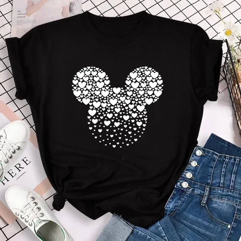 T-shirts for Women Fashion Heart Minnie Print Unisex T Shirt Streetwear Clothes Kawaii Mouse Head T Shirt Female Tops Y2K
T-shirts for Women Fashion Heart Minnie Print Unisex T Shirt Streetwear Clothes Kawaii Mouse Head T Shirt Female Tops Y2K