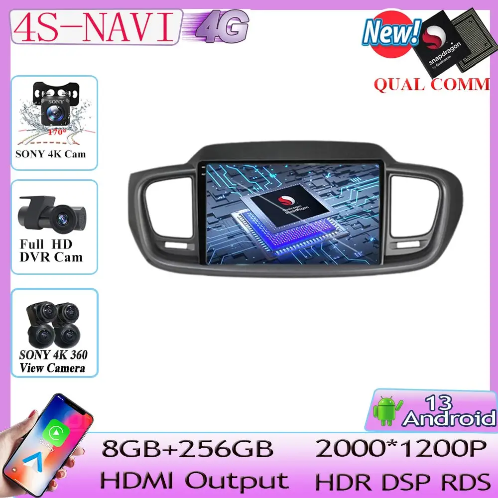 Qualcomm Video Multimedia Player For Kia Sorento 3 2014-2017 Android 13 Car Radio GPS Navigation No 2din DVD 5G WIFI BT Stereo
Qualcomm Video Multimedia Player For Kia Sorento 3 2014-2017 Android 13 Car Radio GPS Navigation No 2din DVD 5G WIFI BT Stereo