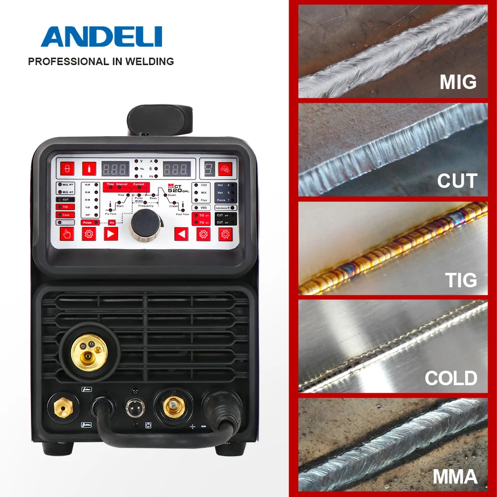 Полуавтоматический сварочный аппарат ANDELI ручной для MIG/MAG TIG MMA CUT COLD 5 в 1