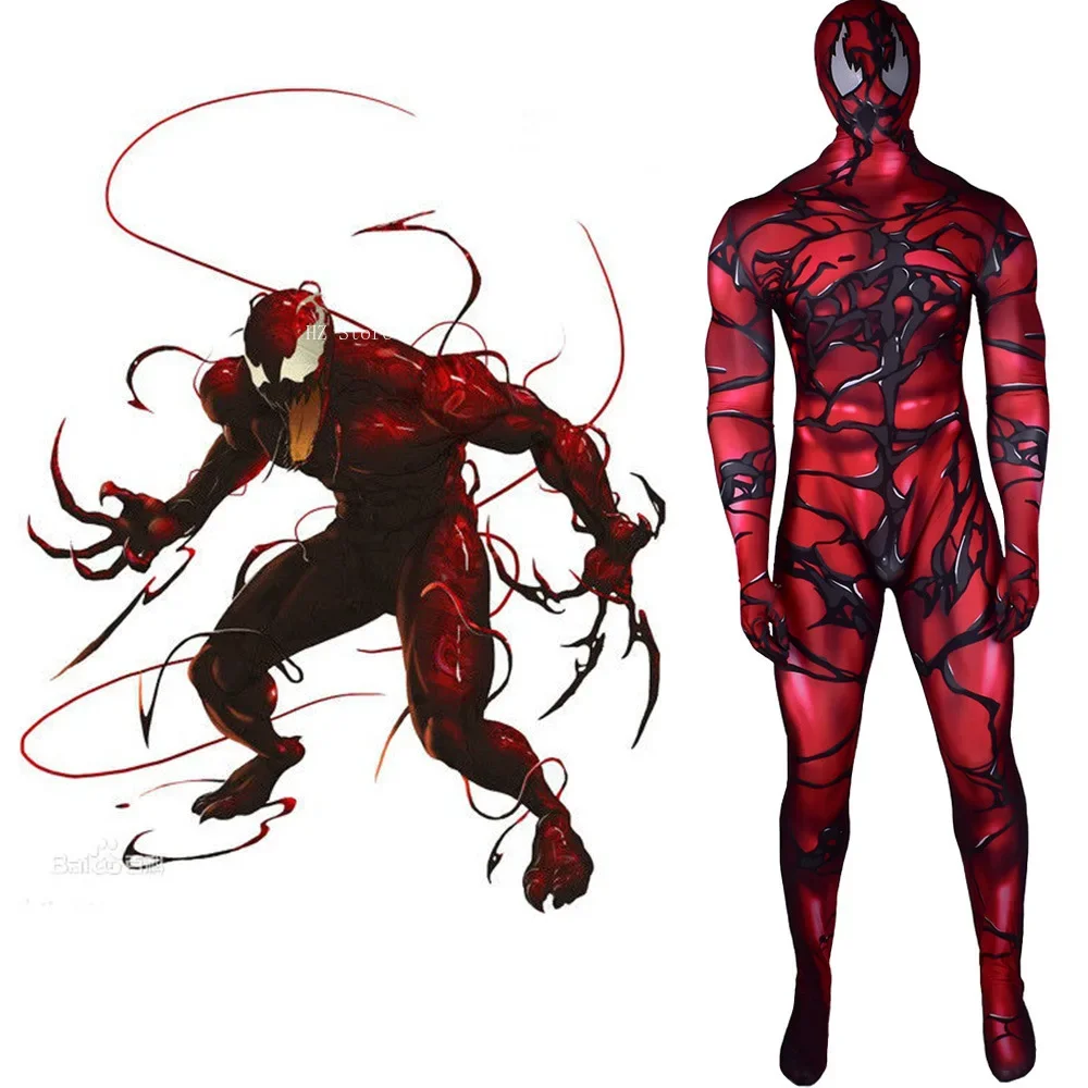 

Marvel Venom Massacre Jumpsuit with Removable Mask Zentai Tight Fitting Bodysuit Cosplay Costume for Birthday Gift