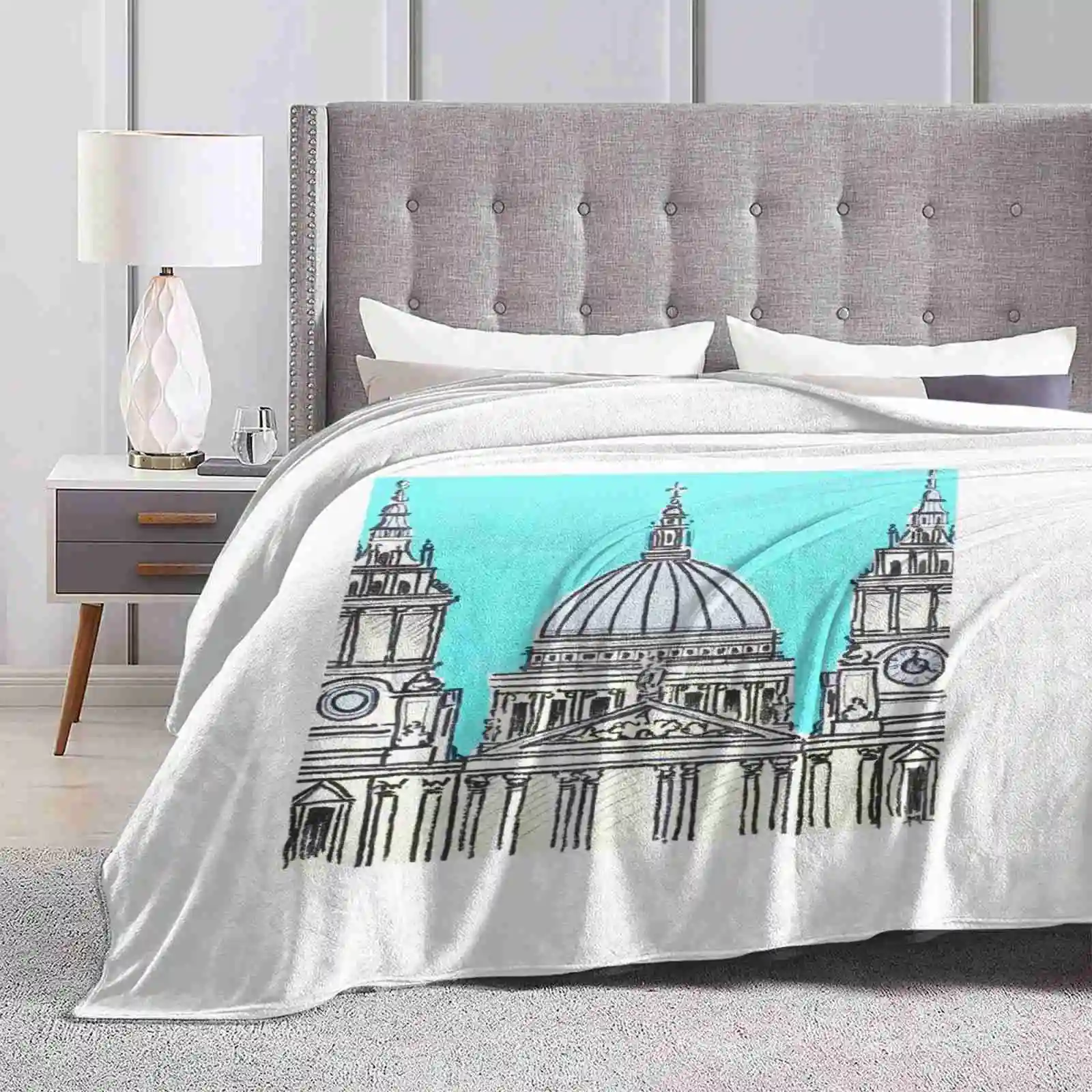 

St Pauls Cathedral Soft Warm Throw Blanket London Building Cathedral St Pauls City Architecture Heritage Tower Dome Pen Acrylic