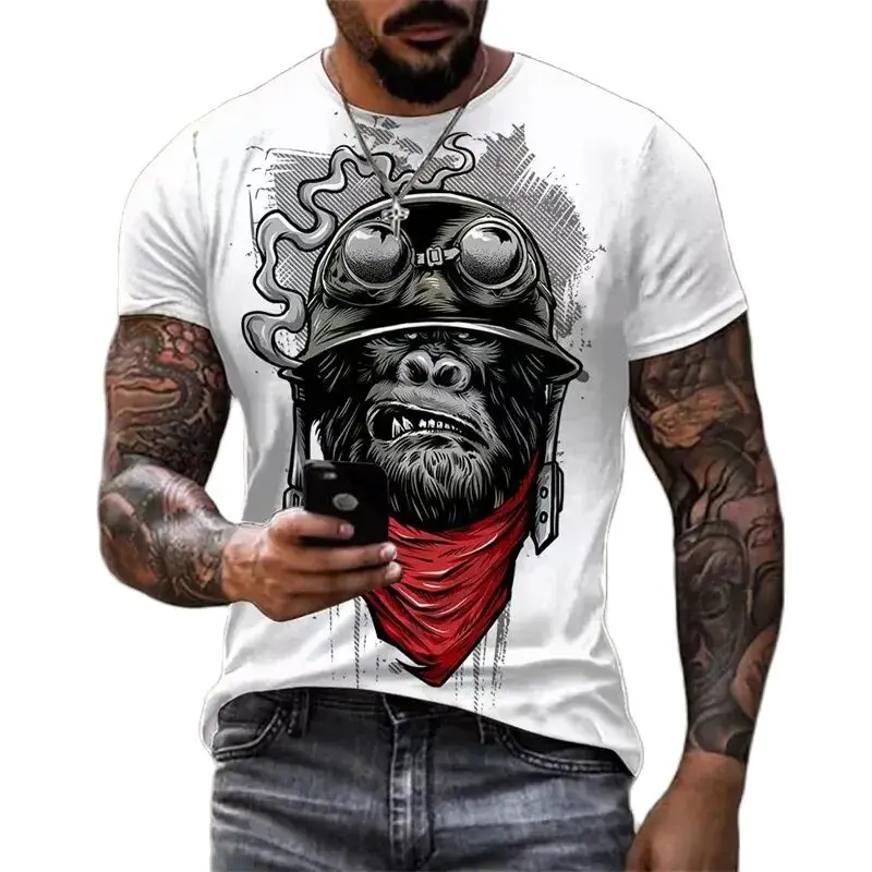 Refreshing Summer Men's Short Sleeve Animal Series Orangutan 3D Printing Round Neck Sports Loose Casual Large Fitness Training C
Refreshing Summer Men's Short Sleeve Animal Series Orangutan 3D Printing Round Neck Sports Loose Casual Large Fitness Training C