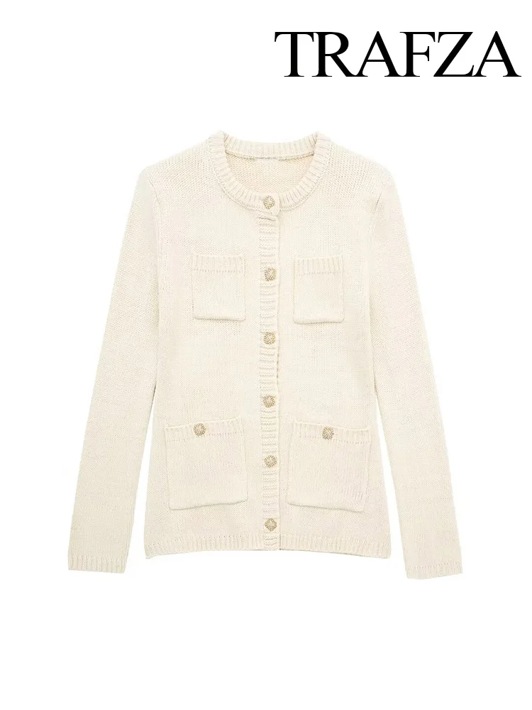 TRAFZA Woman Long Sleeve Elegant Jewelry Button Vintage Knitted Cardigan Women Knitwear Coat 2024 Winter Sweater Cardigans
TRAFZA Woman Long Sleeve Elegant Jewelry Button Vintage Knitted Cardigan Women Knitwear Coat 2024 Winter Sweater Cardigans