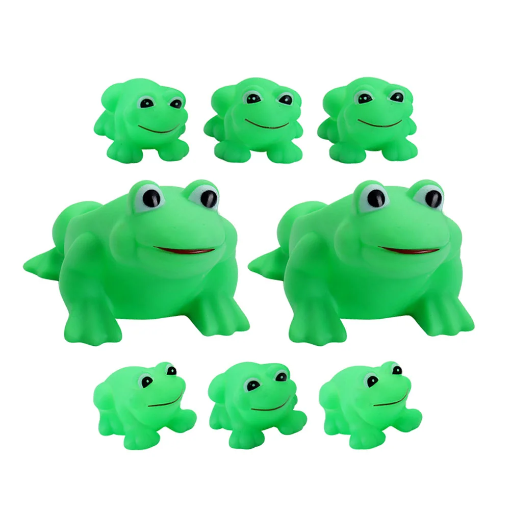 

8 Pcs Infant Bath Toys Kids Showing Cartoon Frogs Designed Plaything Pinch for Baby Interesting Bathtub Vinyl Squeeze