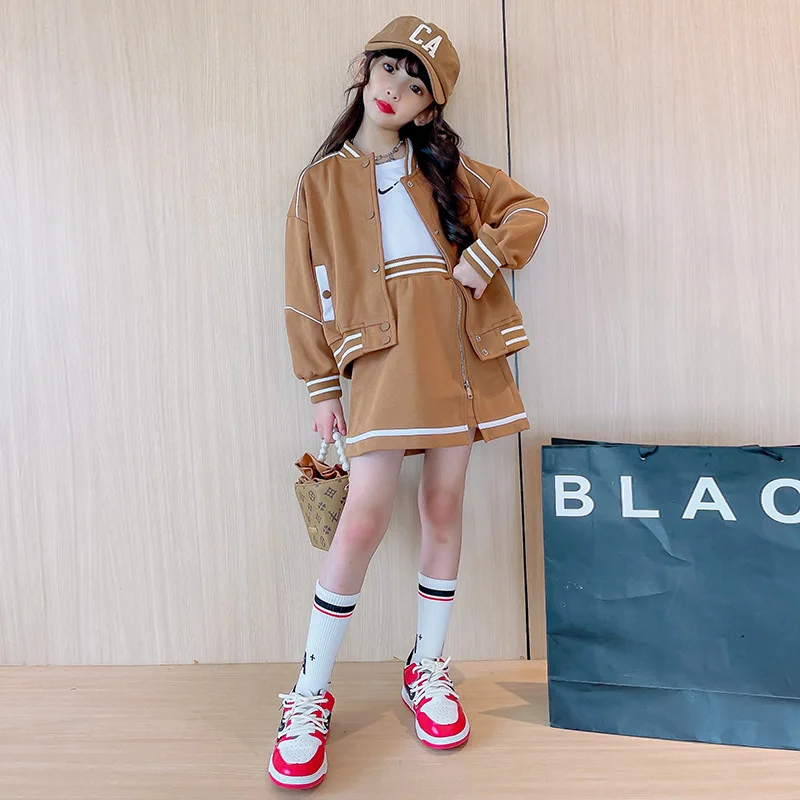Teens Clothing Spring Autumn Fashion New Suit Jacket + Skirt 2pcs kids Clothes for Girls Casual Baseball Uniform JK Set 4-14 Yrs
Teens Clothing Spring Autumn Fashion New Suit Jacket + Skirt 2pcs kids Clothes for Girls Casual Baseball Uniform JK Set 4-14 Yrs