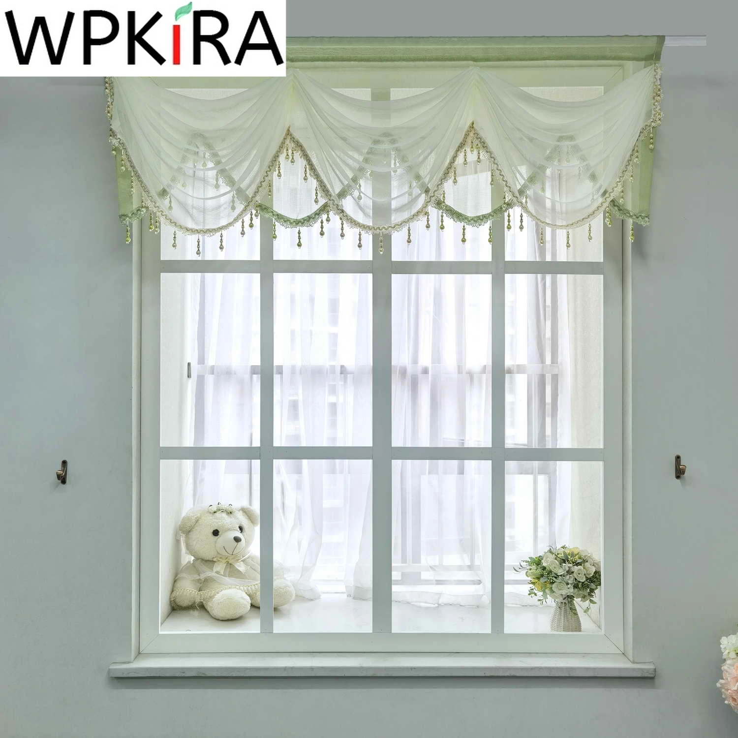 Pastoral Green Luxury Tulle Window Valance for Curtain Living Room Bedroom Beads Tassel Curtains Shade Head Custom Home Decor
Pastoral Green Luxury Tulle Window Valance for Curtain Living Room Bedroom Beads Tassel Curtains Shade Head Custom Home Decor
