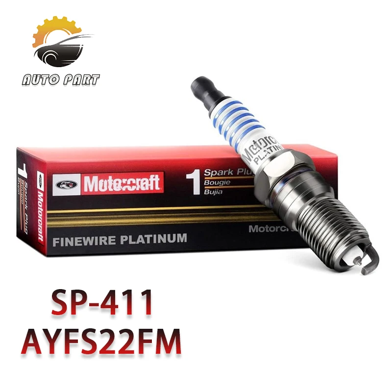 

4/6PCS Platinum Spark Plug SP-411 AYFS22FM For Ford Focus C-MAX Fiesta Edge Lincoln MKX Cadillac CTS Mercury Mazda SP411