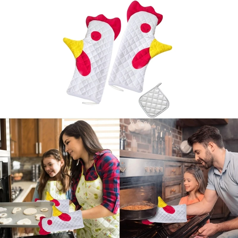 Oven Glove Heat Resistant Non-woven Fabric Oven Mitts Rooster Kitchen Glove Pots Pad Gift for Baking Cooking Lover
Oven Glove Heat Resistant Non-woven Fabric Oven Mitts Rooster Kitchen Glove Pots Pad Gift for Baking Cooking Lover