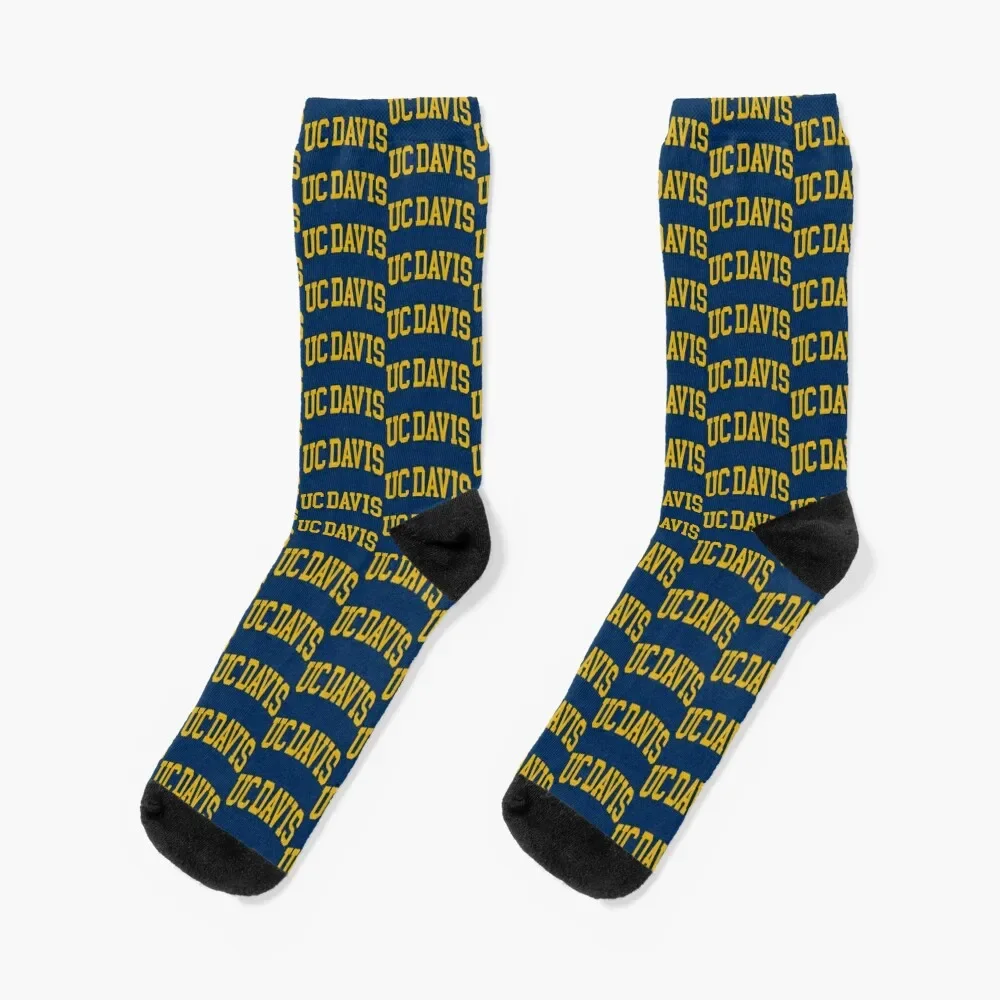 

uc davis - college font curved Socks non-slip soccer socks Stockings man