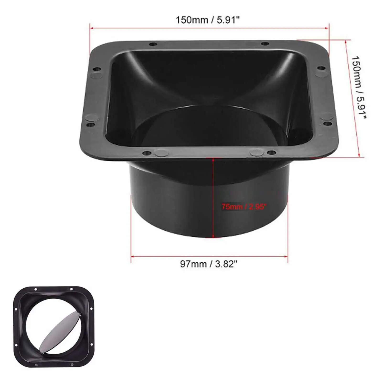 Dia Hose Duct Connector Thinner Top 100/150mm 5.91Inch ABS Plastic Resistance Of Acid And Alkali Square Flange
Dia Hose Duct Connector Thinner Top 100/150mm 5.91Inch ABS Plastic Resistance Of Acid And Alkali Square Flange