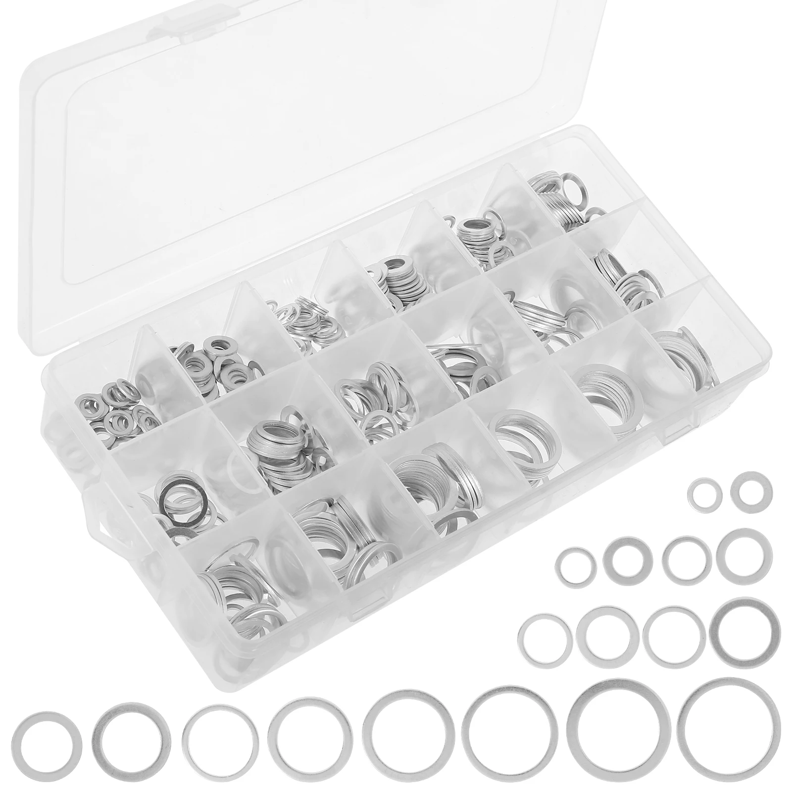 470Pcs Automotive Oil Drain Plug Gasket Aluminum Alloy Metric Flat Washer Assortment Set 18 Sizes Durable Oil Sealing Spacers
470Pcs Automotive Oil Drain Plug Gasket Aluminum Alloy Metric Flat Washer Assortment Set 18 Sizes Durable Oil Sealing Spacers