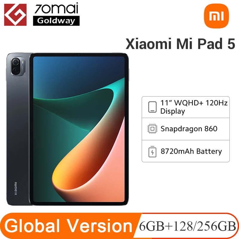Global Version Xiaomi Pad 5 Mi Tablet Snapdragon 860 120Hz 11inch WQHD+ 2.5K LCD Display 6GB 128GB/ 256GB 8720mAh Pad5 Tablets | Компьютеры
